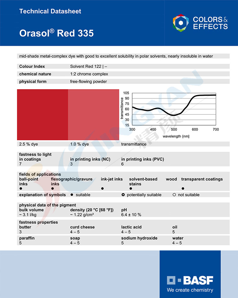 巴斯夫335麗色寶紅TDS技術說明書